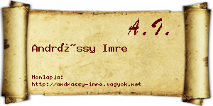 Andrássy Imre névjegykártya