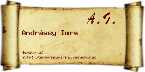 Andrássy Imre névjegykártya